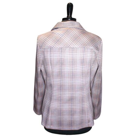 Vintage Marty Gutmacher Plaid Knit Blazer Jacket Classic Preppy Light Academia - Picture 3 of 4